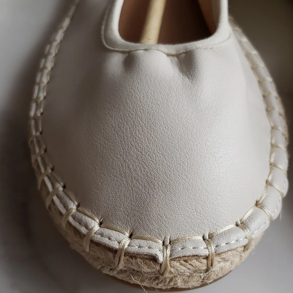 Amazon Essentials Women's Espadrille Ballet Flat in Light Beige Size 10